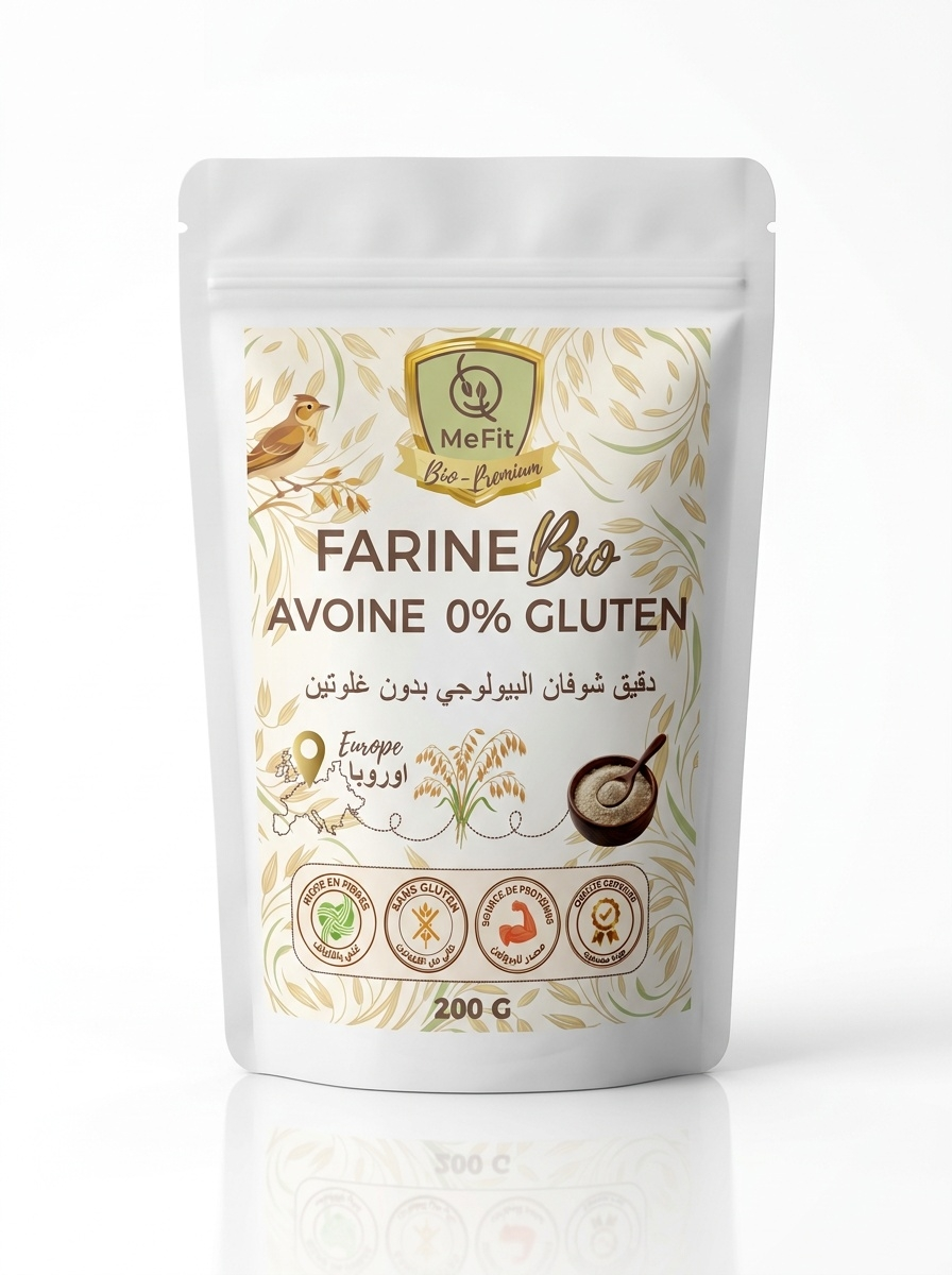 Professional_product_photography_of_a_white_matte_-1790770008382 Farine d'avoine - Sans Gluten – Image 1