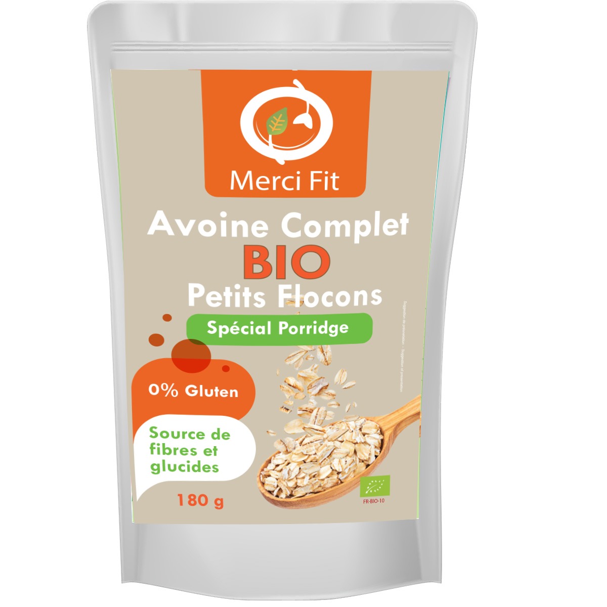 flocon_avoine_petit_flocon_sachet_seul.jpg Petits flocons d'avoine Complet sans Gluten – Image 1
